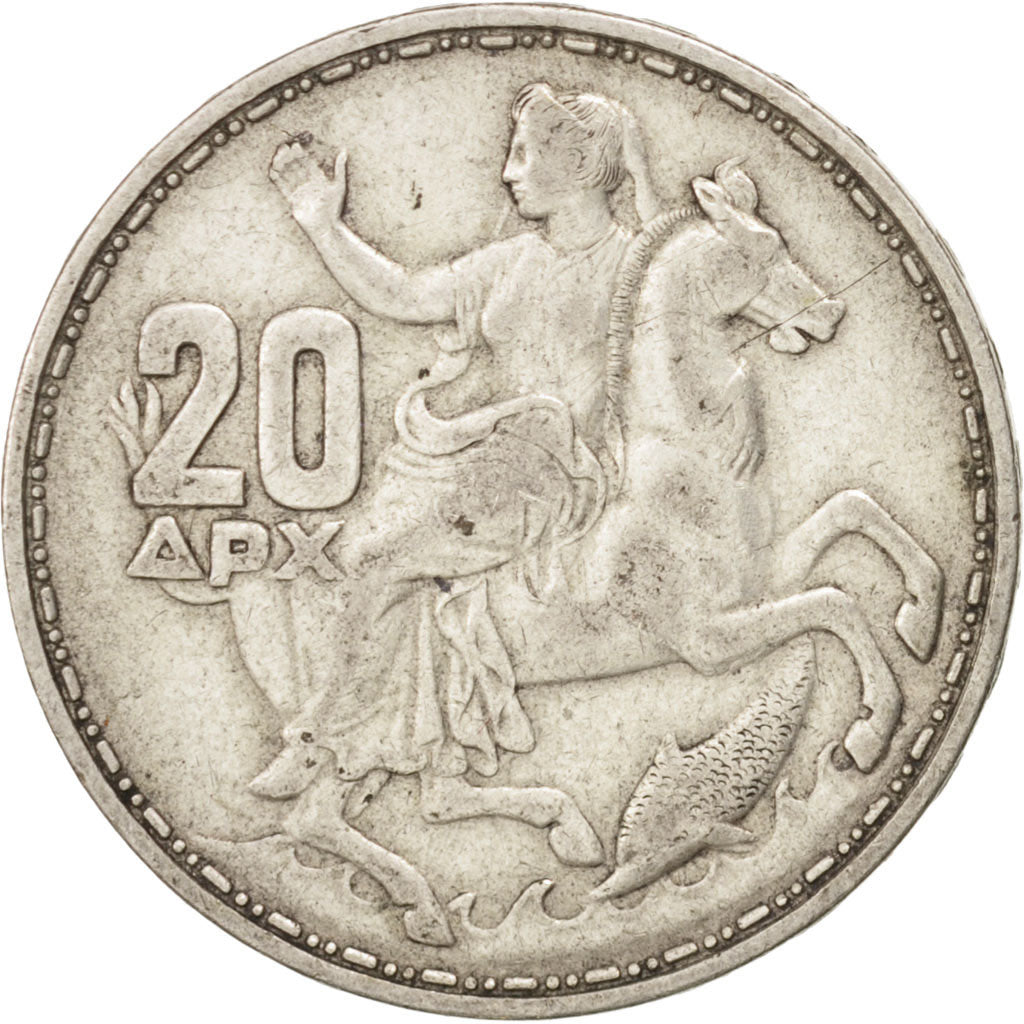 Griechenland, Paul I, 20 Drachmai, 1960, , EF(40-45), Silver, K...