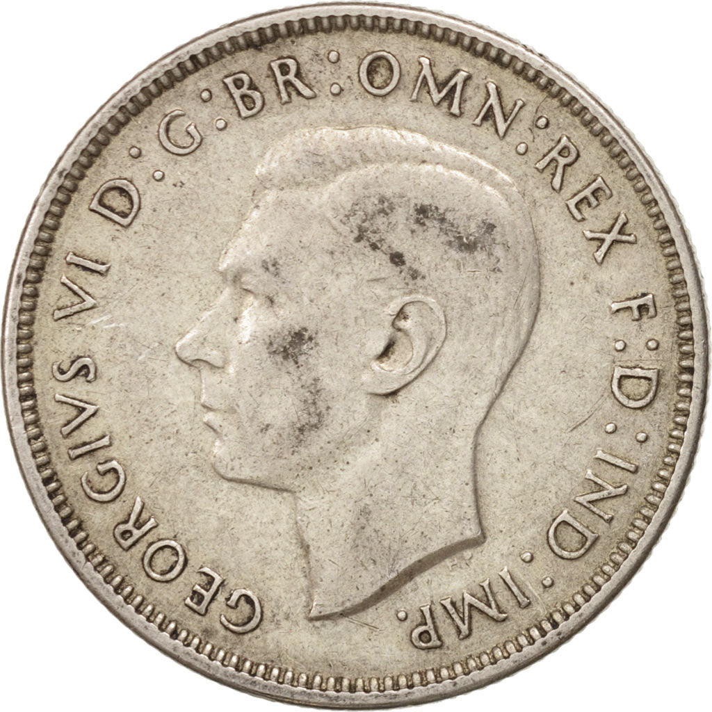Australia, George VI, Florin, 1943, AU(50-53), Silver, KM:40