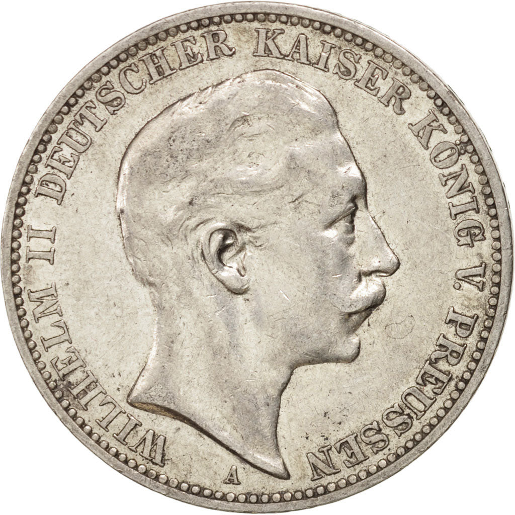 Coin, German States, PRUSSIA, Wilhelm II, 3 Mark, 1910, Berlin, EF(40-45)