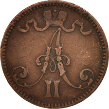 Finland, Alexander II, 5 Pennia, 1866, , VF(30-35), Copper, KM:4.1