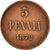 Monnaie, Finlande, Alexander II, 5 Pennia, 1872, TTB, Cuivre, KM:4.2