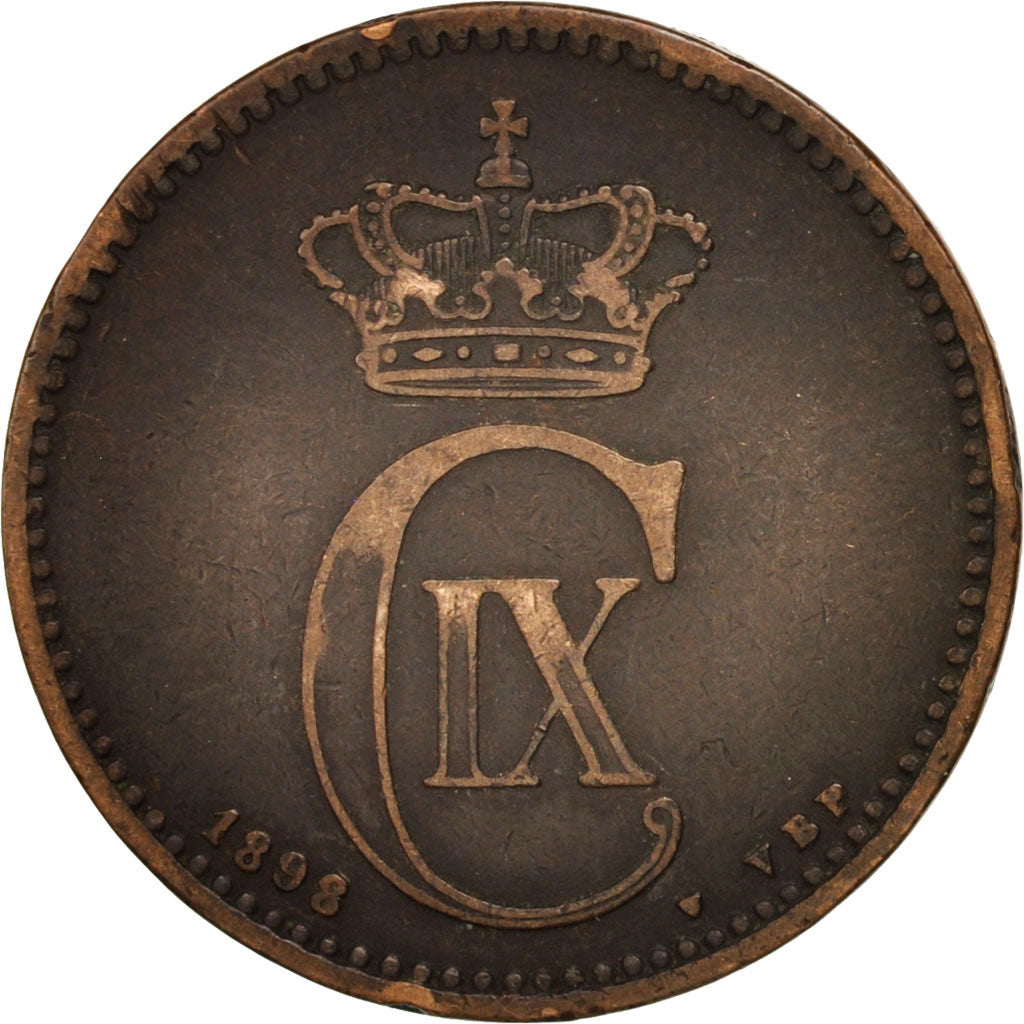 Coin, Denmark, Christian IX, 5 Öre, 1898, Copenhagen, AU(50-53), Bronze