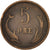 Coin, Denmark, Christian IX, 5 Öre, 1898, Copenhagen, AU(50-53), Bronze