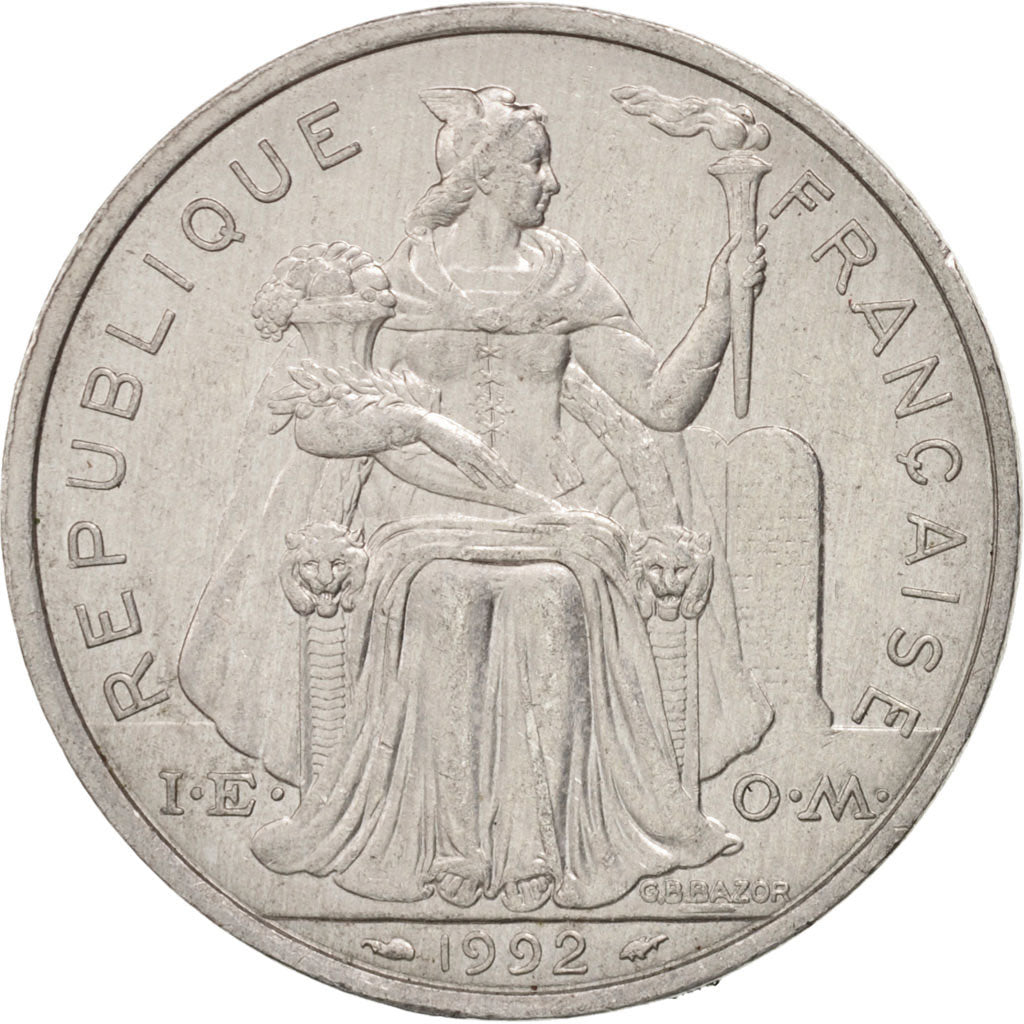 Monnaie, Nouvelle-Calédonie, 5 Francs, 1992, Paris, TTB+, Aluminium, KM:16