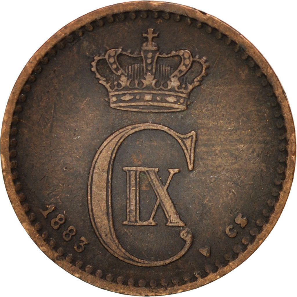 Coin, Denmark, Christian IX, Ore, 1883, Copenhagen, AU(50-53), Bronze, KM:792.1