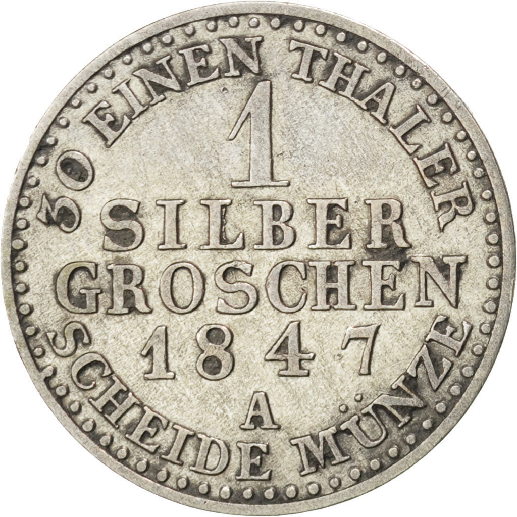 GERMAN STATES, Silber Groschen, 1847, Berlin, KM #254, AU(50-53), Silver, 1.52