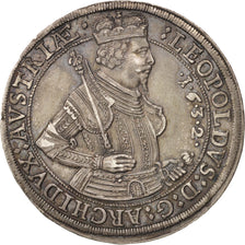 Austria, Leopold, Thaler, 1632, Hall, AU(50-53), Silver, KM:629.2