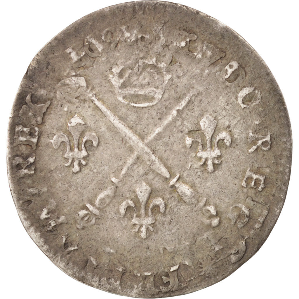 France, Louis XIV, 5 Sols, 1703, F(12-15), Silver, Gadoury:108