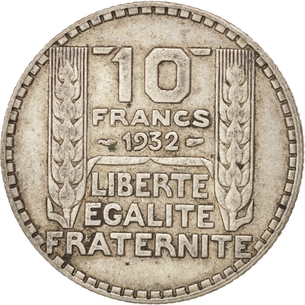 France, Turin, 10 Francs, 1932, Paris, VF(30-35), Silver, KM:878