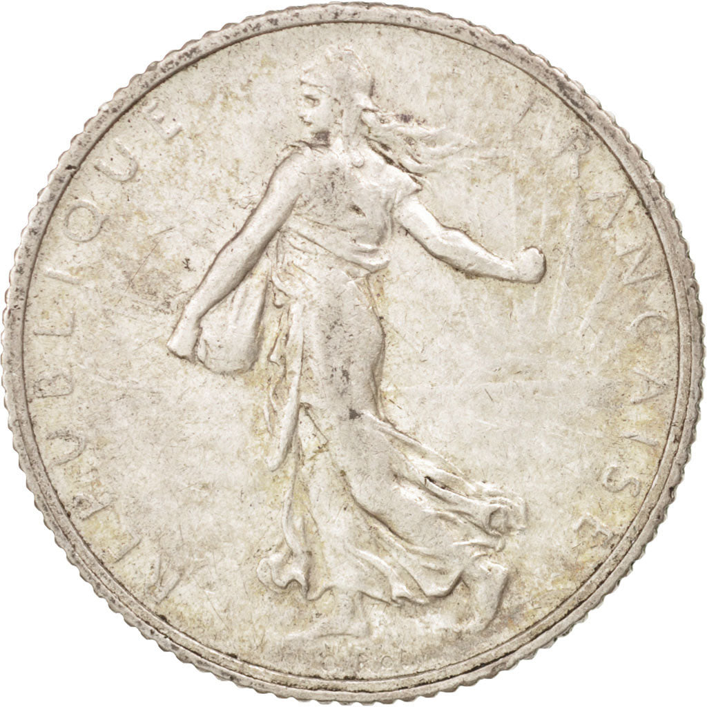 France, Semeuse, Franc, 1916, Paris, EF(40-45), Silver, KM:844.1