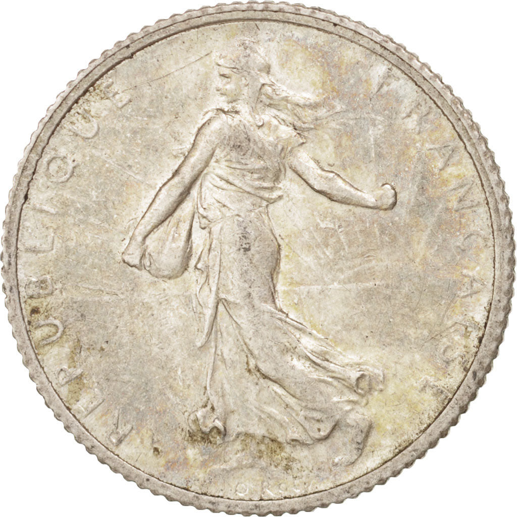 Francia, Semeuse, Franc, 1916, Paris, BB+, Argento, KM:844.1