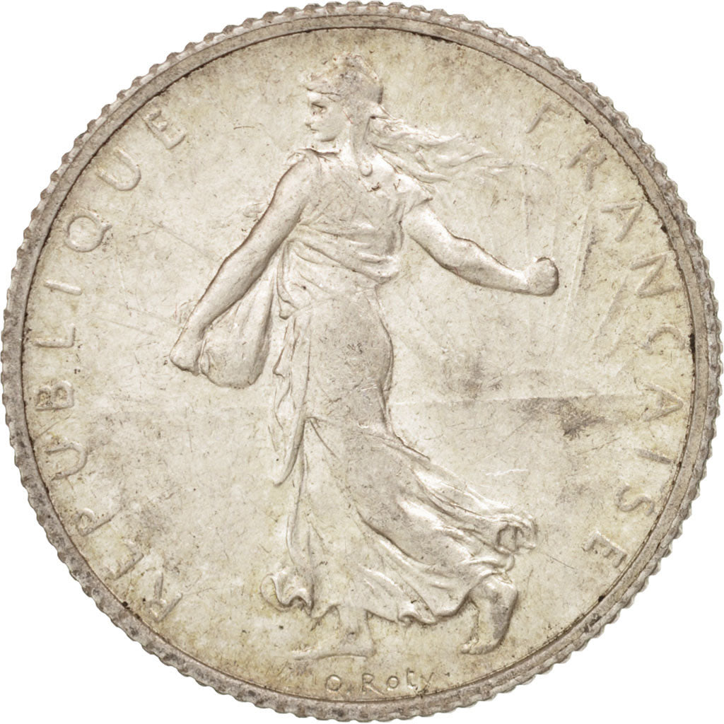 France, Semeuse, Franc, 1916, Paris, TTB+, Argent, KM:844.1