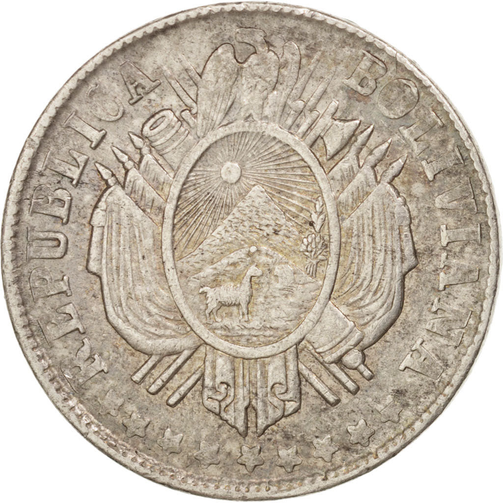 Bolivia, 20 Centavos, 1877, EF(40-45), Silver, KM:159.1