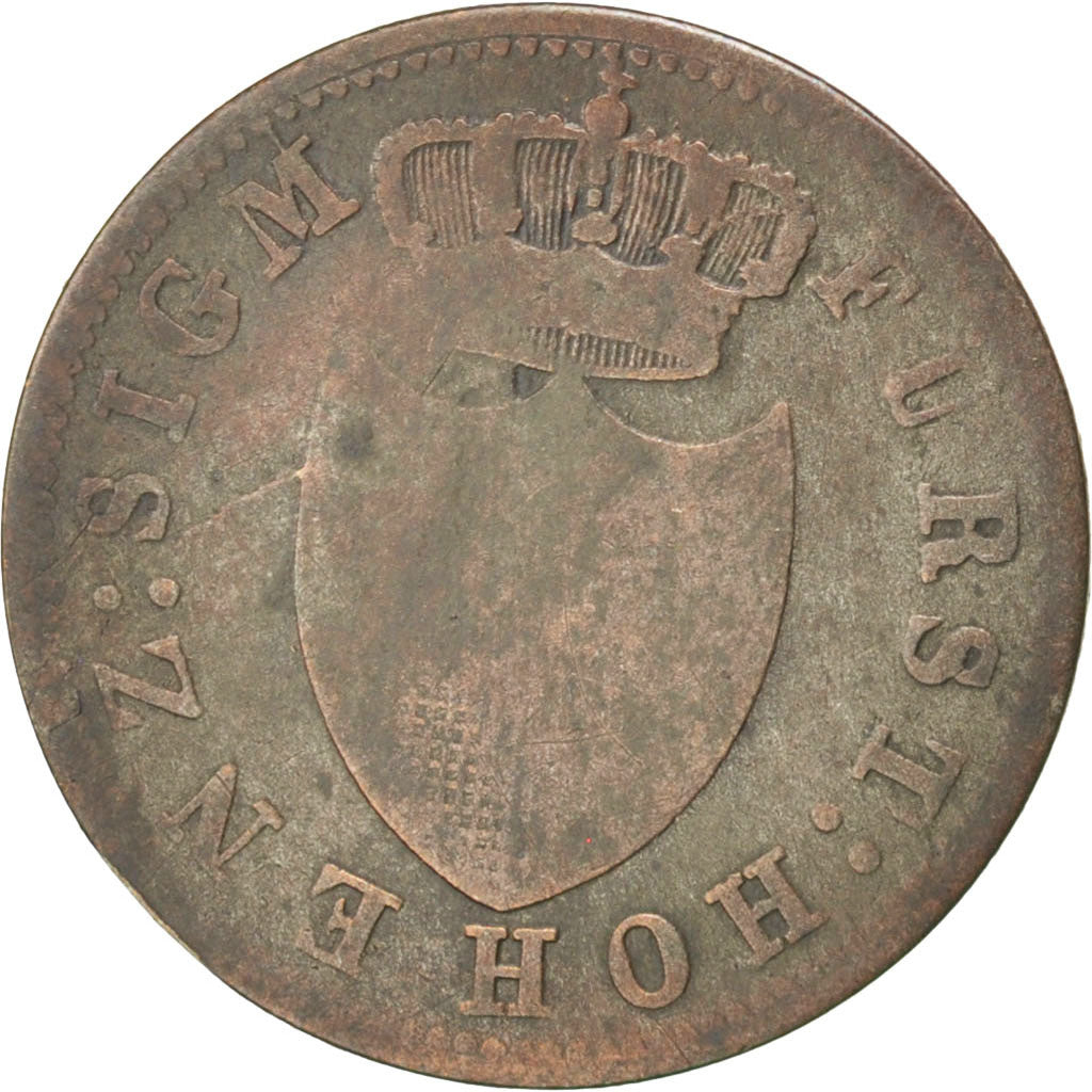 GERMAN STATES, 3 Kreuzer, Groschen, 1845, KM #17, VF(20-25), Silver, 1.10