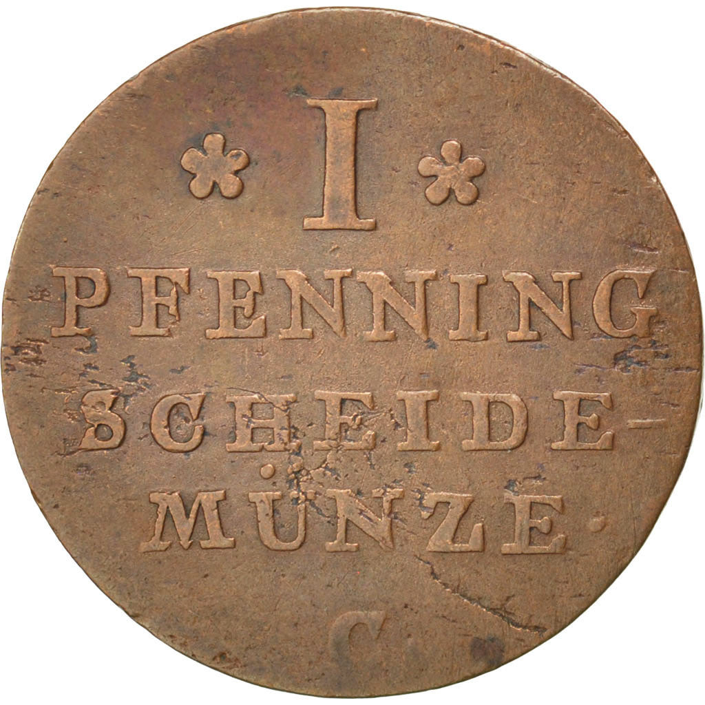 Stati tedeschi, HANNOVER, George III, Pfennig, 1820, Clausthal, BB, Rame, KM:104