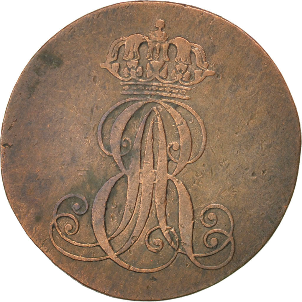GERMAN STATES, Pfennig, 1838, Hannover, KM #173.2, EF(40-45), Copper, 2.37