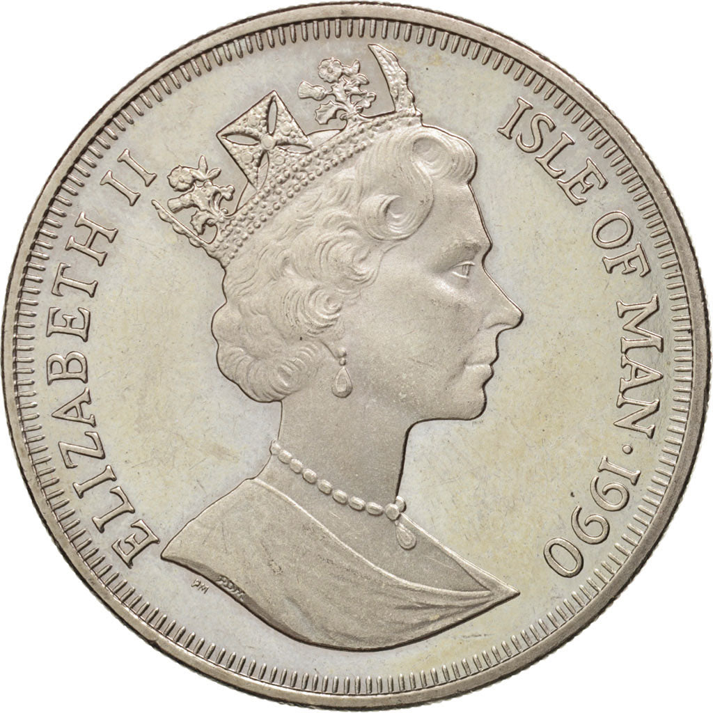 Isle of Man, Elizabeth II, Crown, 1990, Pobjoy Mint, AU(55-58), Copper-nickel