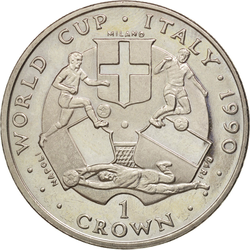 Isle of Man, Elizabeth II, Crown, 1990, Pobjoy Mint, AU(55-58), Copper-nickel