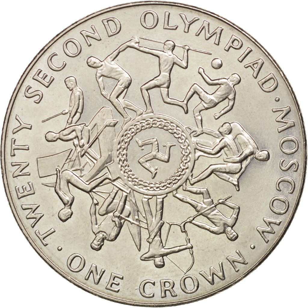 Isle of Man, Elizabeth II, Crown, 1980, Pobjoy Mint, AU(55-58), Copper-nickel