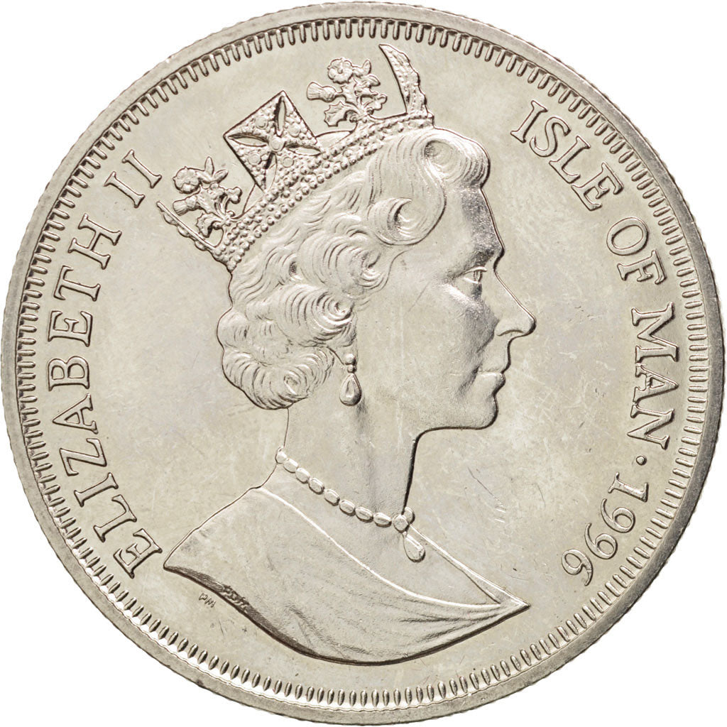 Isle of Man, Elizabeth II, Crown, 1996, Pobjoy Mint, AU(55-58), Copper-nickel