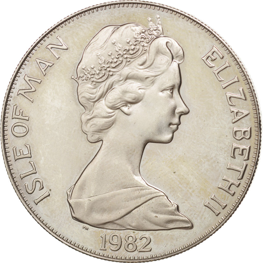 Isle of Man, Elizabeth II, Crown, 1982, Pobjoy Mint, AU(55-58), Copper-nickel