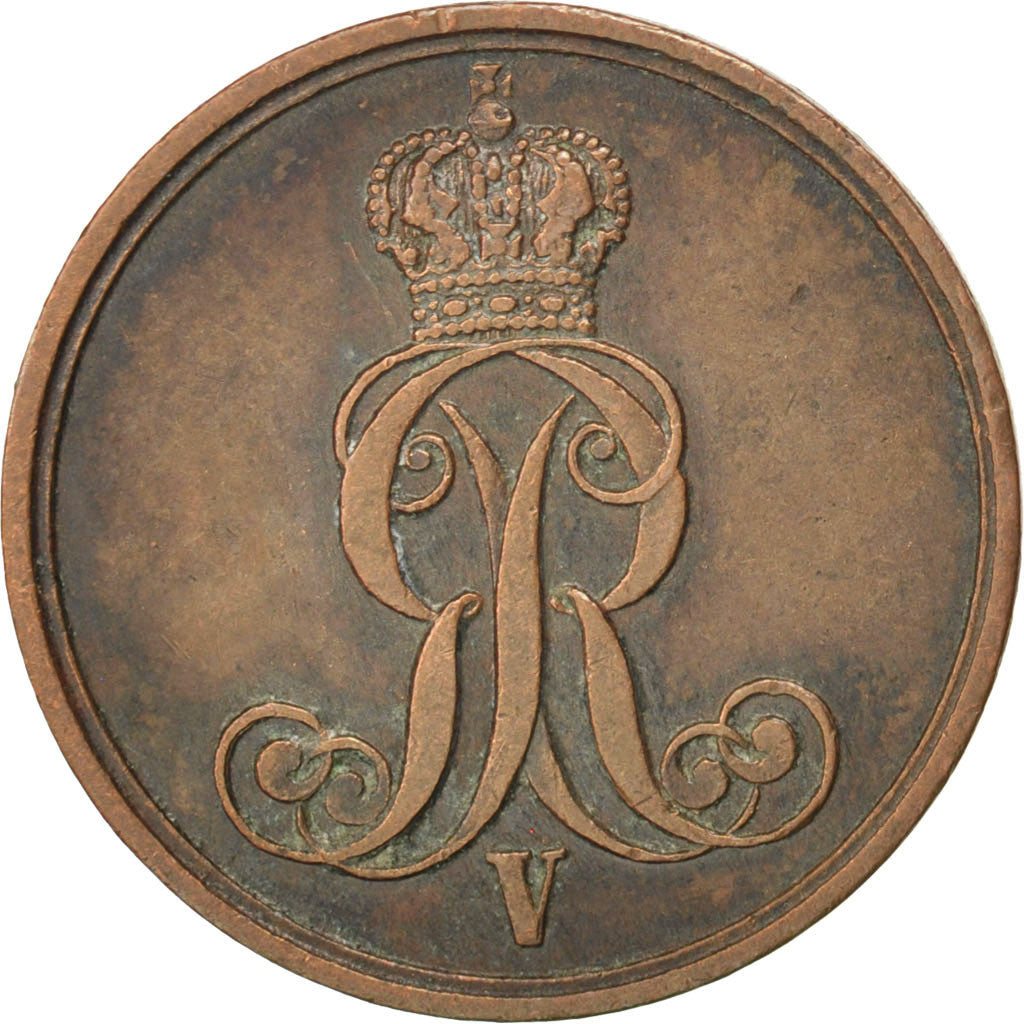 Moneta, Stati tedeschi, HANNOVER, Georg V, Pfennig, 1856, Hannover, BB, Rame