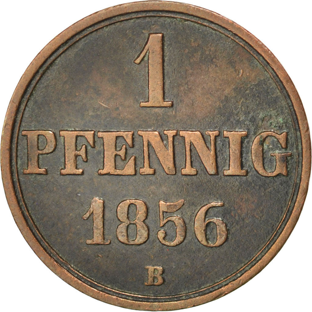 Moneta, Stati tedeschi, HANNOVER, Georg V, Pfennig, 1856, Hannover, BB, Rame