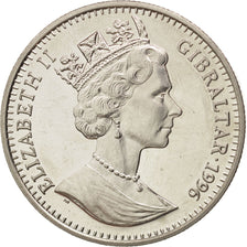 Gibraltar, Elizabeth II, Crown, 1996, AU(55-58), Copper-nickel