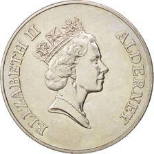 Alderney, Elizabeth II, 5 Pounds, 1996, Guernesey, AU(55-58), Copper-nickel