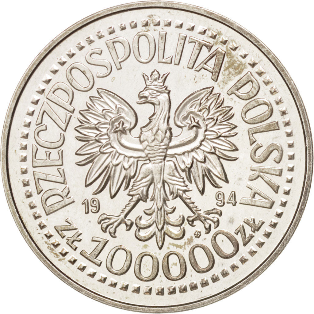 Poland, 100000 Zlotych, 1994, Warsaw, MS(60-62), Silver, KM:268