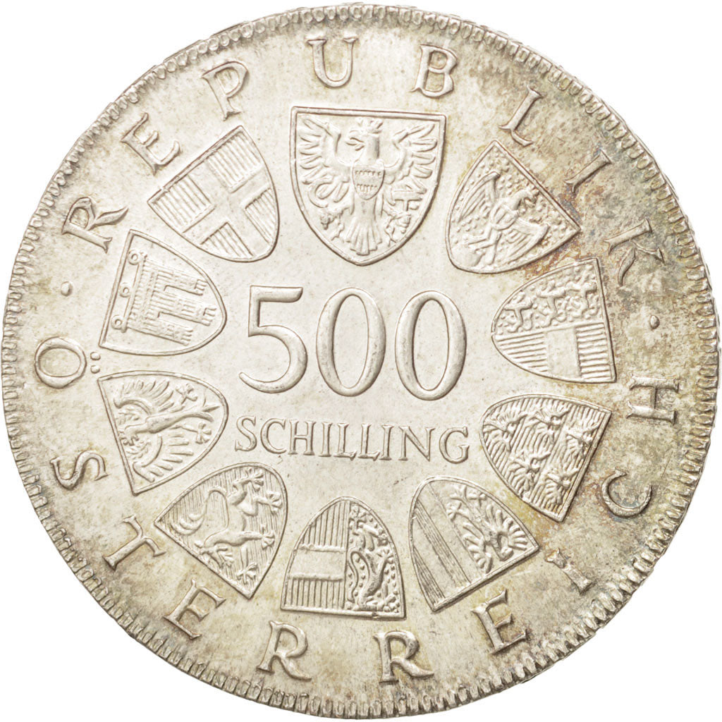 Coin, Austria, 500 Schilling, 1980, Vienne, MS(60-62), Silver, KM:2947