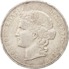 Switzerland, 5 Francs, 1890, Bern, VF(20-25), Silver, KM:34