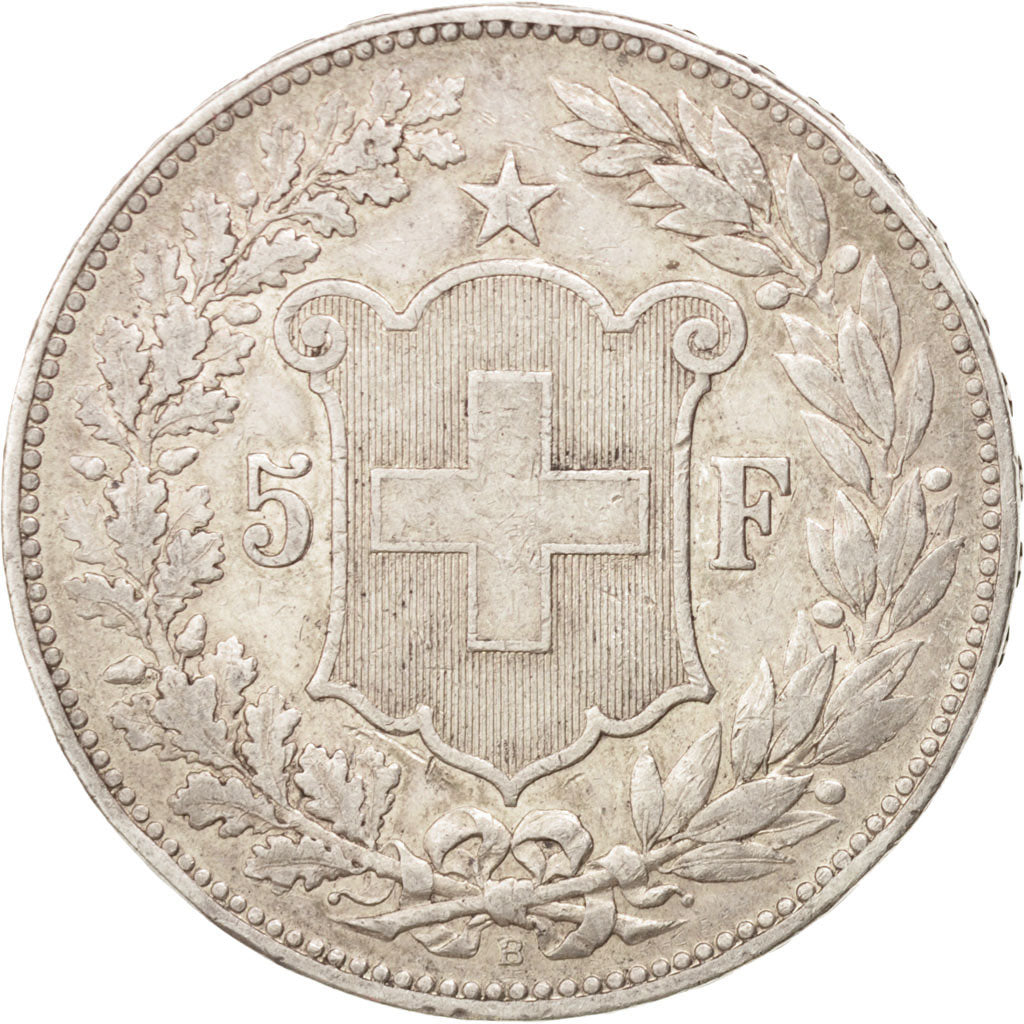 Switzerland, 5 Francs, 1890, Bern, VF(20-25), Silver, KM:34