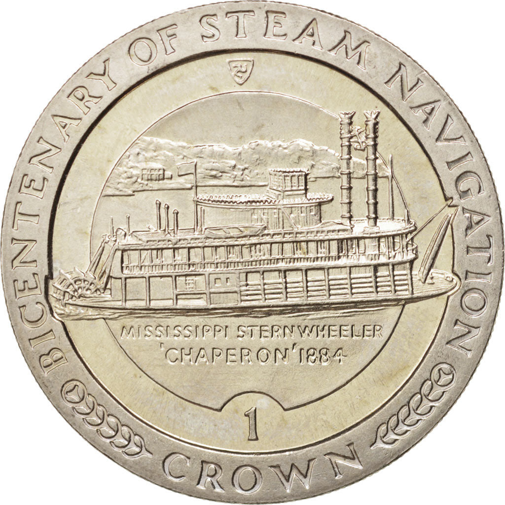 Isle of Man, Elizabeth II, Crown, 1988, Pobjoy Mint, AU(55-58), Copper-nickel