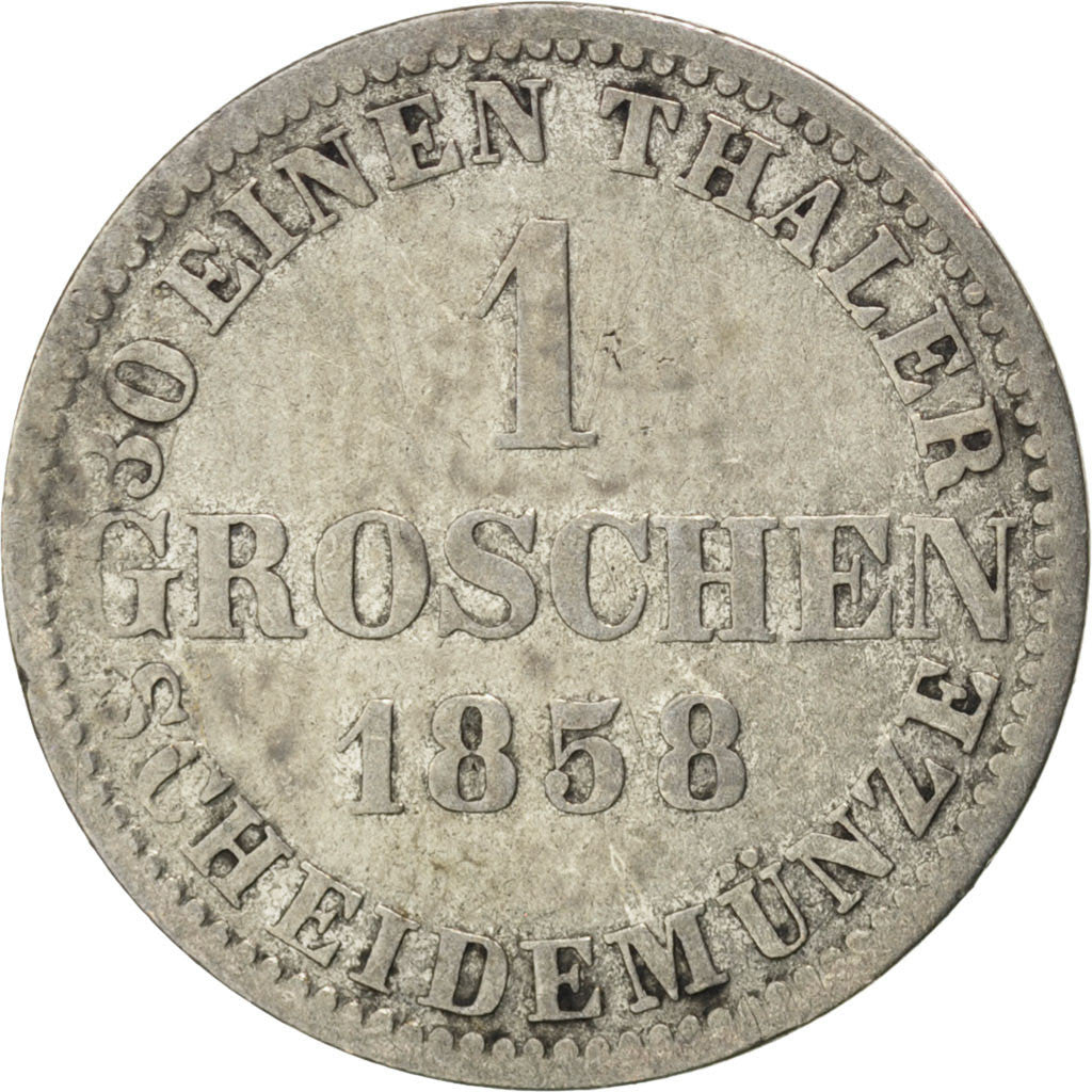 Moneta, Stati tedeschi, HANNOVER, Georg V, Groschen, 1858, Hannover, MB+