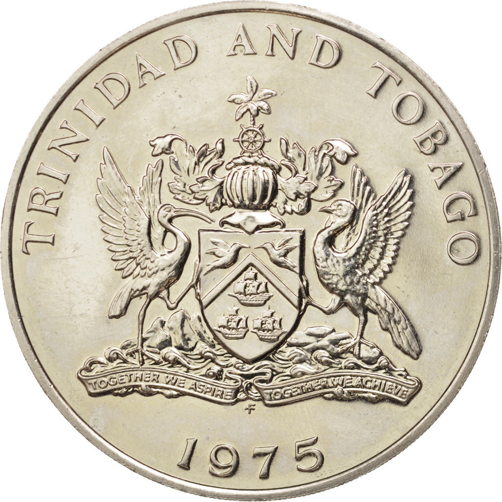 TRINIDAD E TOBAGO, 10 Dollars, 1975, Franklin Mint, SPL-, Rame-nichel, KM:24