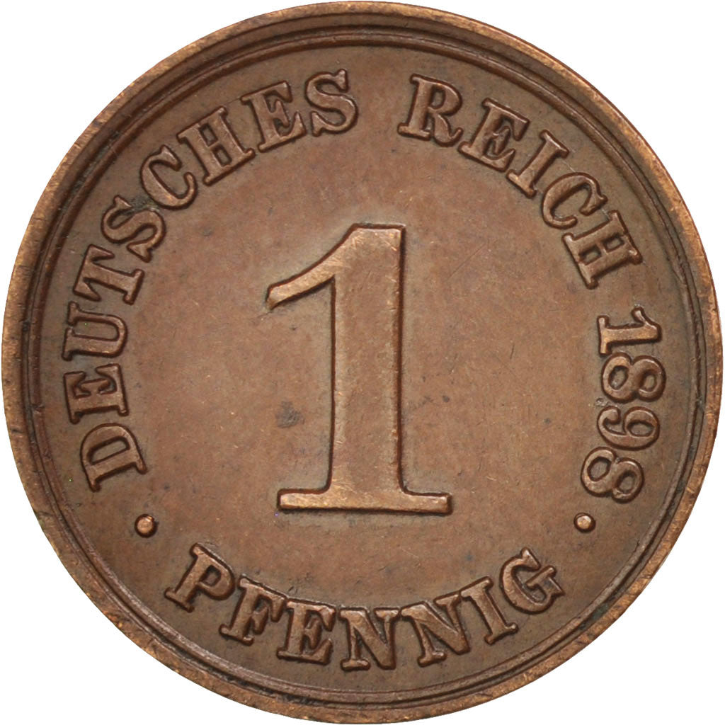 GERMANY - EMPIRE, Wilhelm II, Pfennig, 1898, Frankfurt, TTB+, Cuivre, KM:10