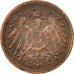 Moneda, ALEMANIA - IMPERIO, Wilhelm II, Pfennig, 1910, Frankfurt, BC+, Cobre