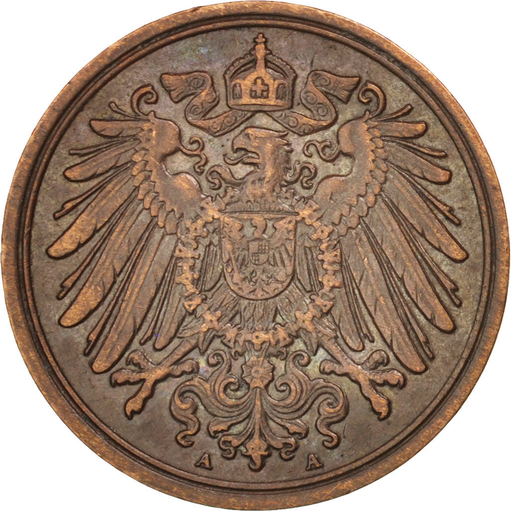 Moneta, NIEMCY - IMPERIUM, Wilhelm II, Pfennig, 1912, Berlin, EF(40-45), Miedź