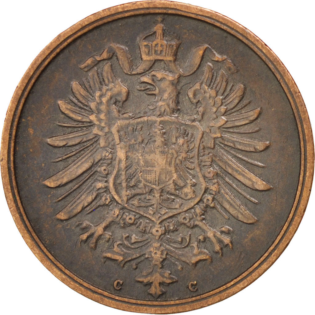Coin, GERMANY - EMPIRE, Wilhelm I, 2 Pfennig, 1875, EF(40-45), Copper, KM:2