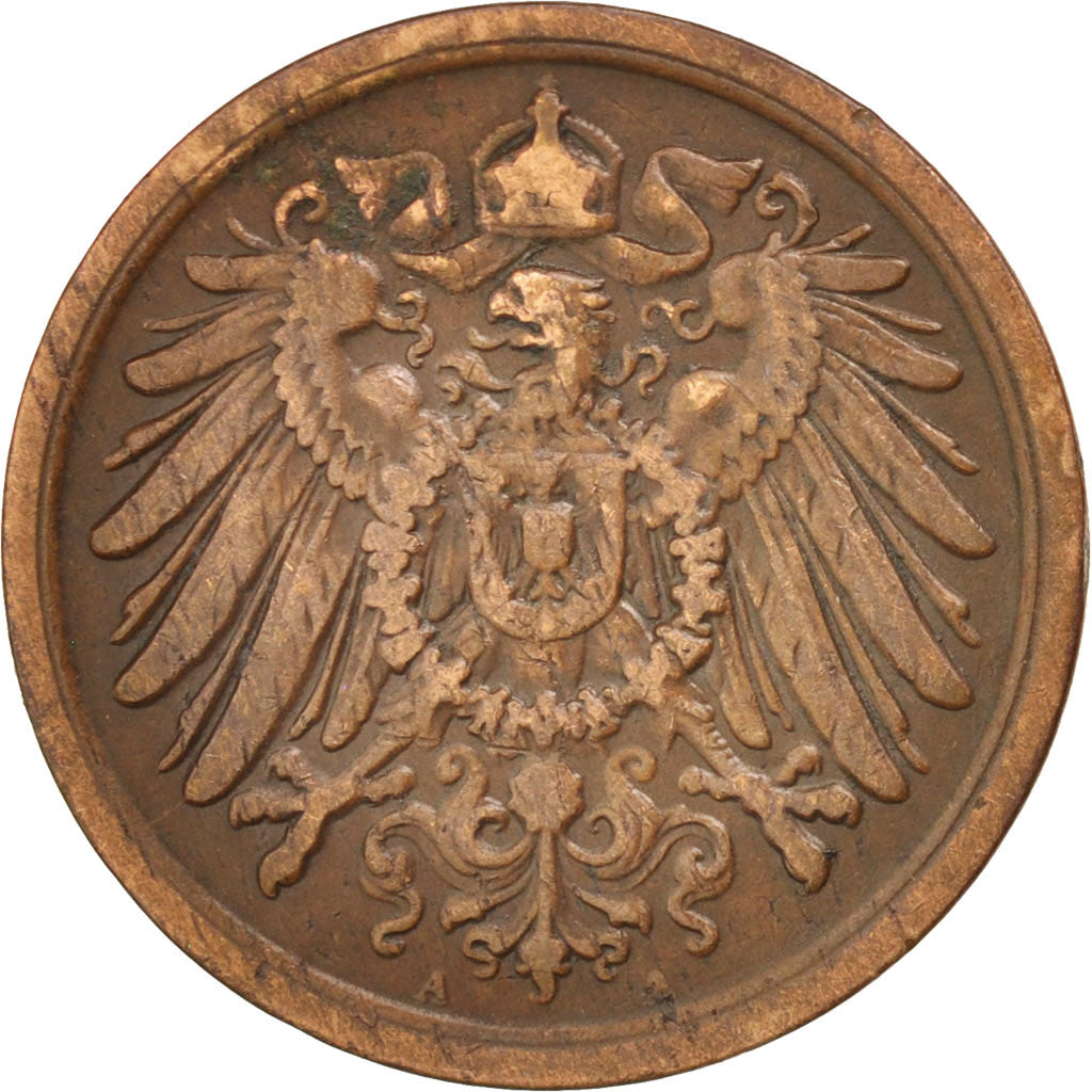 GERMANY - EMPIRE, Wilhelm II, 2 Pfennig, 1904, Berlin, VF(30-35), Copper, KM:16