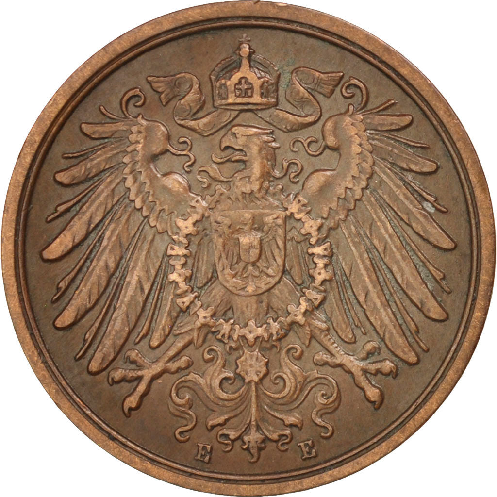 Moneta, GERMANIA - IMPERO, Wilhelm II, 2 Pfennig, 1910, BB+, Rame, KM:16