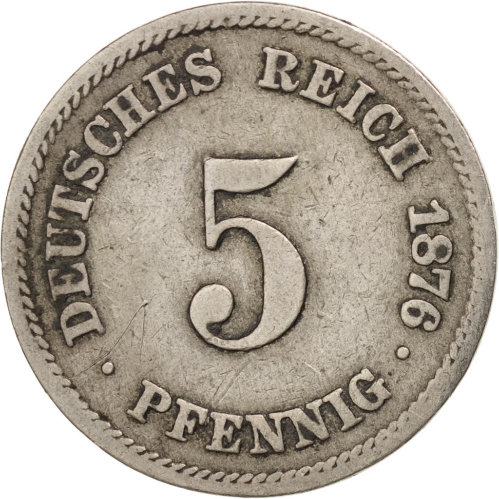 Coin, GERMANY - EMPIRE, Wilhelm I, 5 Pfennig, 1876, Berlin, EF(40-45)