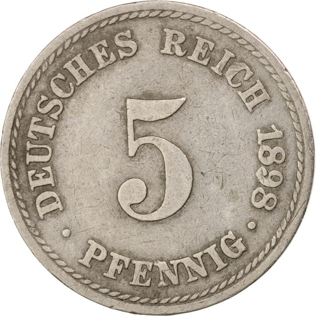 Coin, GERMANY - EMPIRE, Wilhelm II, 5 Pfennig, 1898, Berlin, EF(40-45)