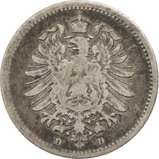 Coin, GERMANY - EMPIRE, Wilhelm I, 20 Pfennig, 1876, VF(30-35), Silver, KM:5