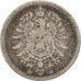 Coin, GERMANY - EMPIRE, Wilhelm I, 20 Pfennig, 1876, VF(30-35), Silver, KM:5