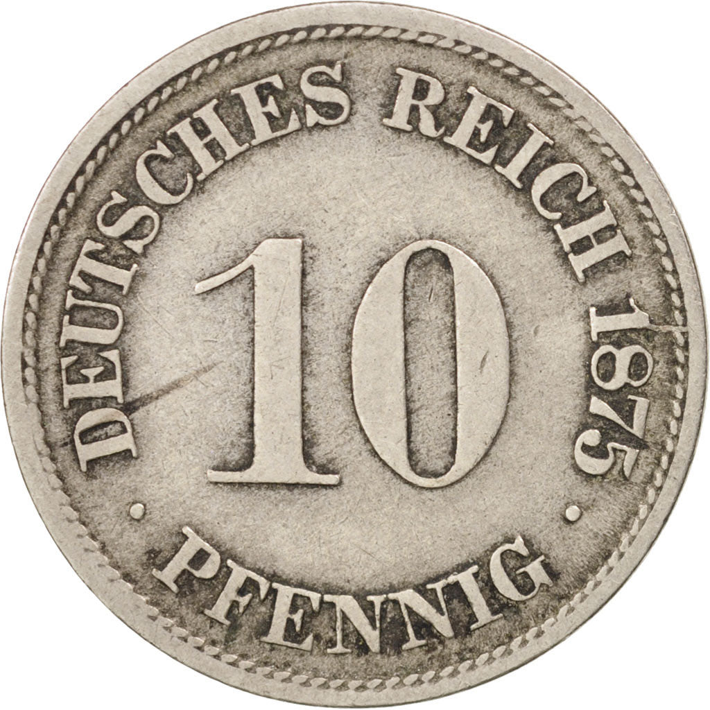 Coin, GERMANY - EMPIRE, Wilhelm I, 10 Pfennig, 1875, EF(40-45), Copper-nickel