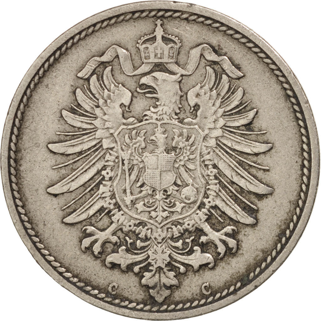 Moneta, GERMANIA - IMPERO, Wilhelm I, 10 Pfennig, 1876, BB+, Rame-nichel, KM:4