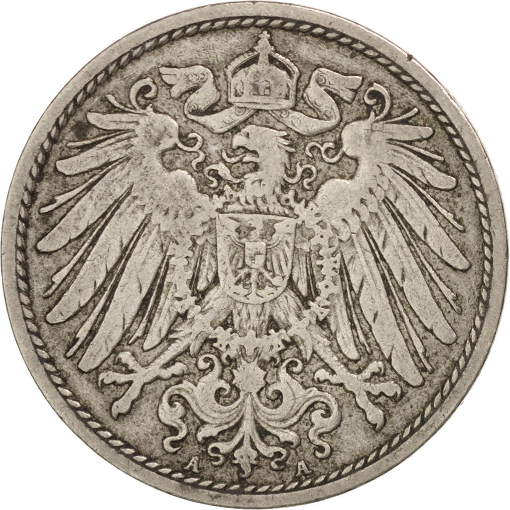 GERMANY - EMPIRE, Wilhelm II, 10 Pfennig, 1900, Berlin, EF(40-45), Copper-nickel