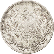 Coin, GERMANY - EMPIRE, 1/2 Mark, 1914, EF(40-45), Silver, KM:17